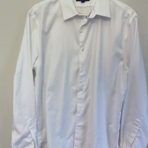 Banana Republic untucked slim fit white button down